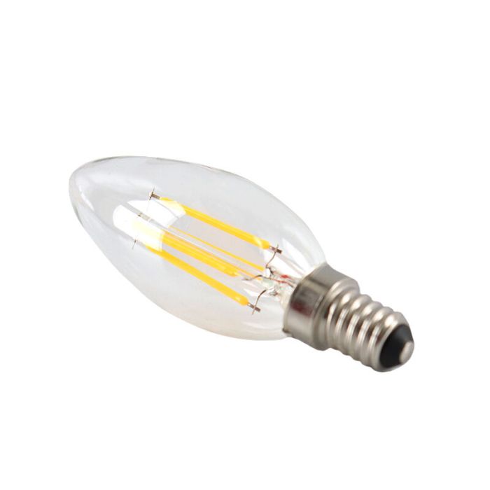 Dimbare Olucia E14 LED kaars, 3W, Transparant glas, 2700k