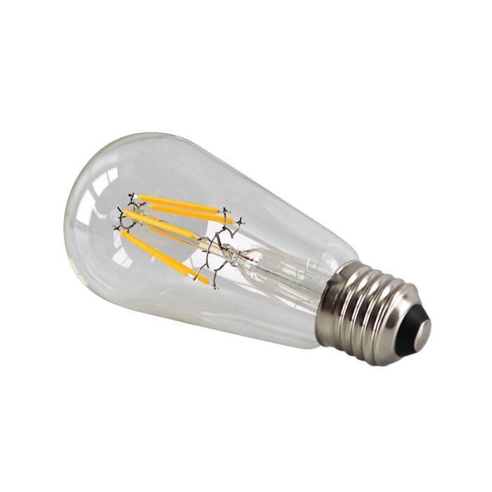 Dimbare Olucia E27 Edison LED lamp, ST58, 5W, Transparant glas, 2700k