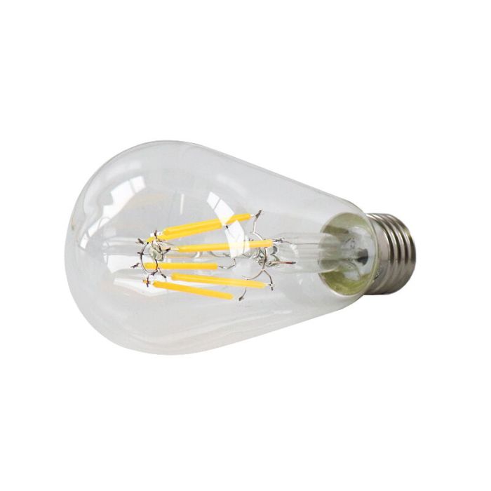 Dimbare Olucia E27 Edison LED lamp, ST58, 5W, Transparant glas, 2700k