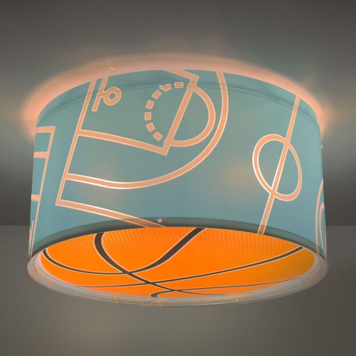 Blauwe kinderkamer plafondlamp, Basketbal