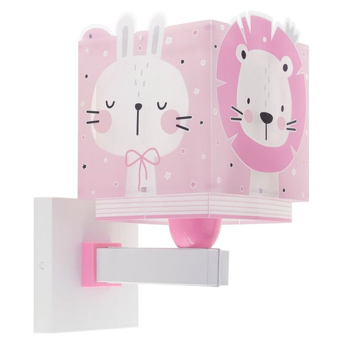 Roze kinder wandlamp Baby dieren, kunststof