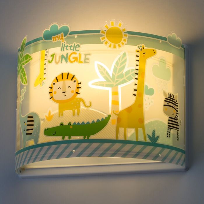Wandlamp met veelkleurige jungle dieren