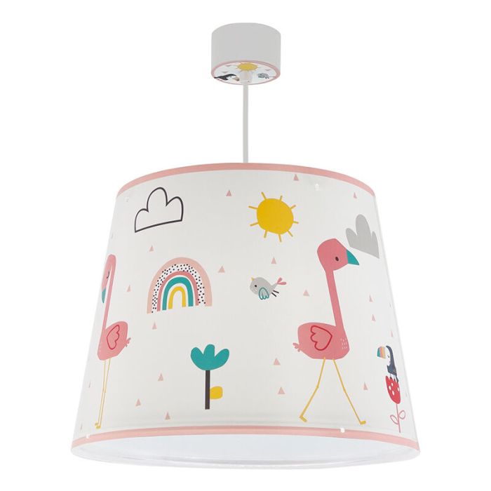 Roze kinder hanglamp Flamingo, kunststof