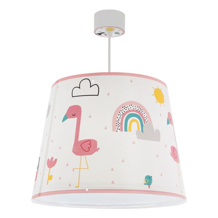Roze kinder hanglamp Flamingo, kunststof