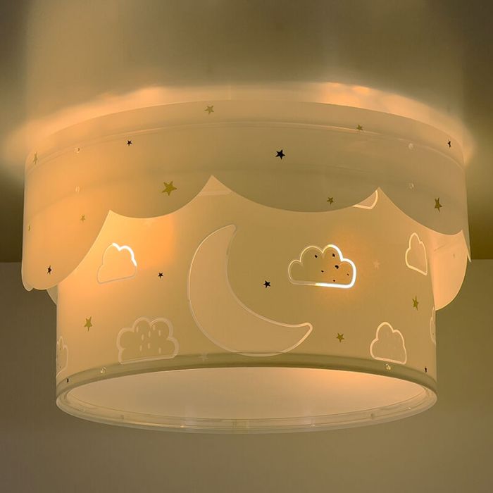 Grijze kinderkamer plafondlamp kunststof, Dromenland