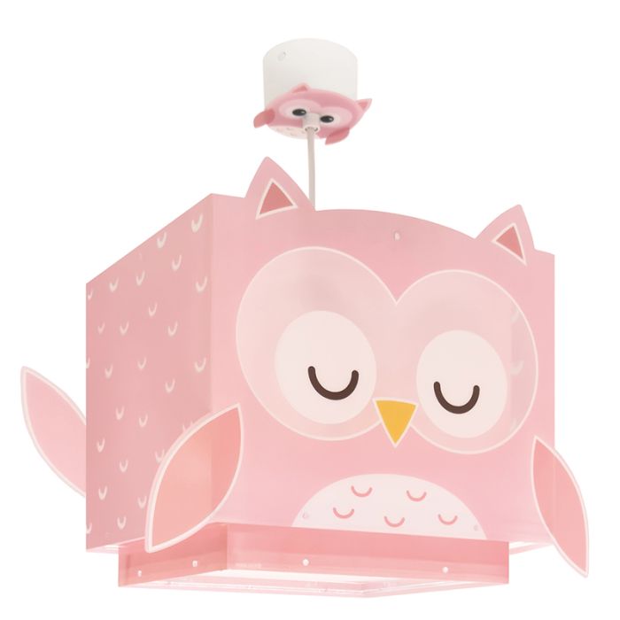 Roze kinderkamer hanglamp kunststof, Uiltjes