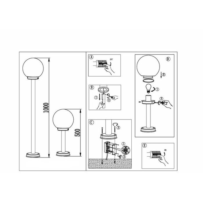 Zilveren buitenlamp rvs, Baukje, IP44