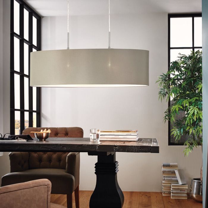 Taupe moderne hanglamp stof, Abano