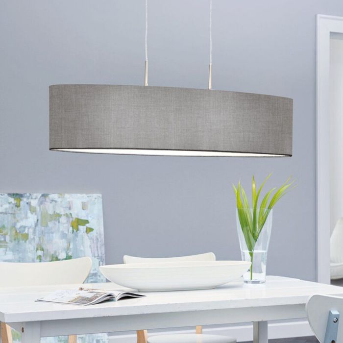 Grijze moderne hanglamp stof, Abano