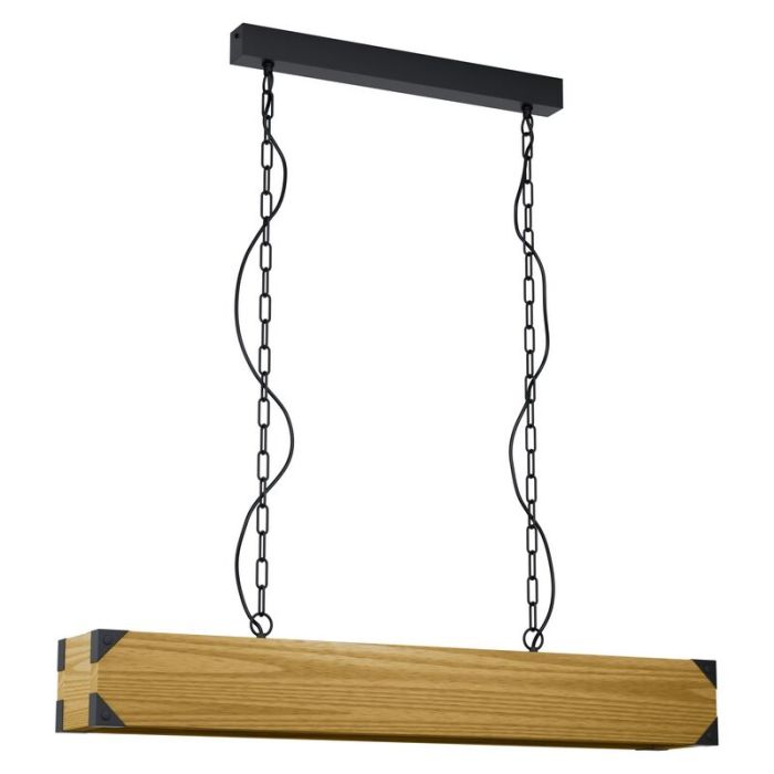 Landelijke houten balk hanglamp, Katrijn