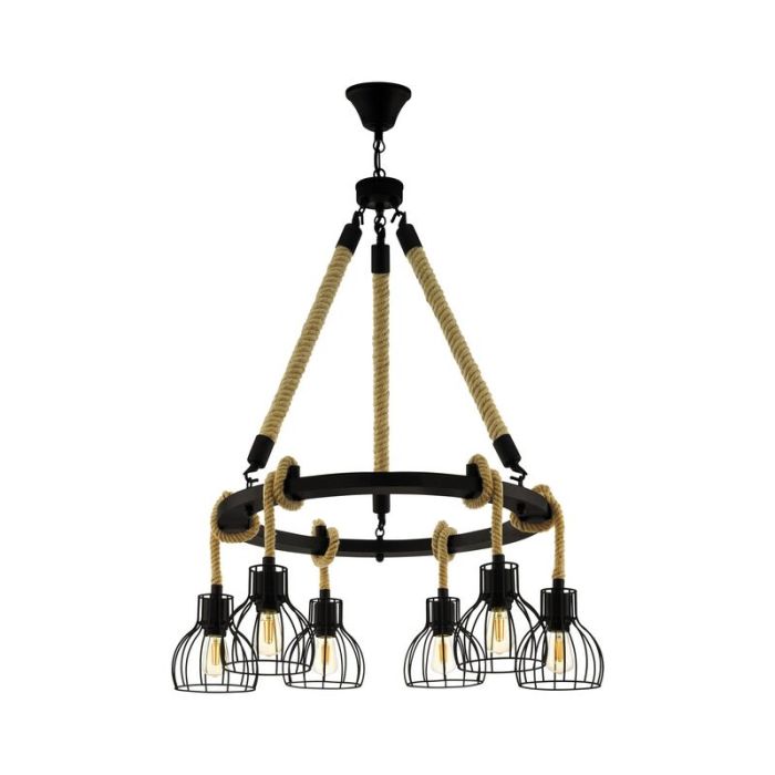 Zwarte industriële hanglamp staal, Simeon