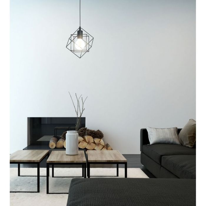 Zwarte industriële hanglamp staal, Aemilius
