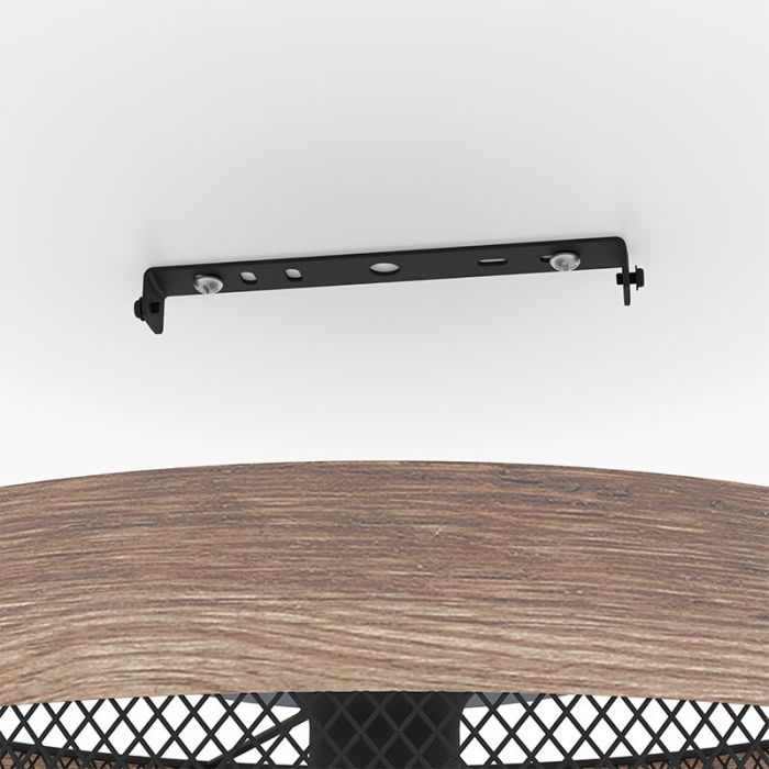 Zwarte industriële plafondlamp hout, Ilkay