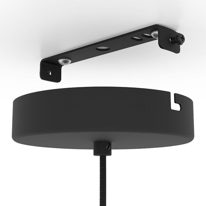 Witte retro hanglamp stof, Rocco