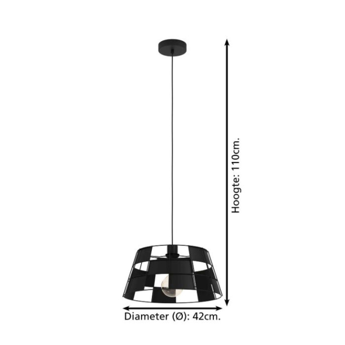 Zwarte hanglamp aluminium, Nelly