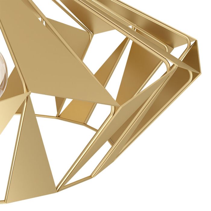 Gouden design plafonnière staal, Charmain