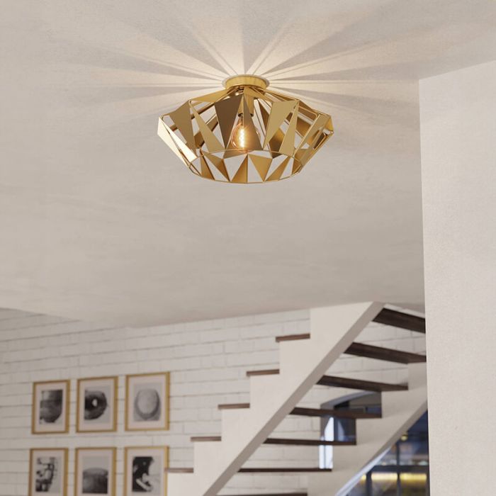 Gouden design plafonnière staal, Charmain