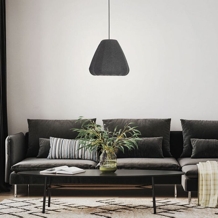 Grijze hanglamp stof, Benji