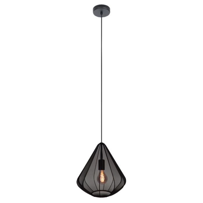 Zwarte industriële hanglamp staal, Agnese
