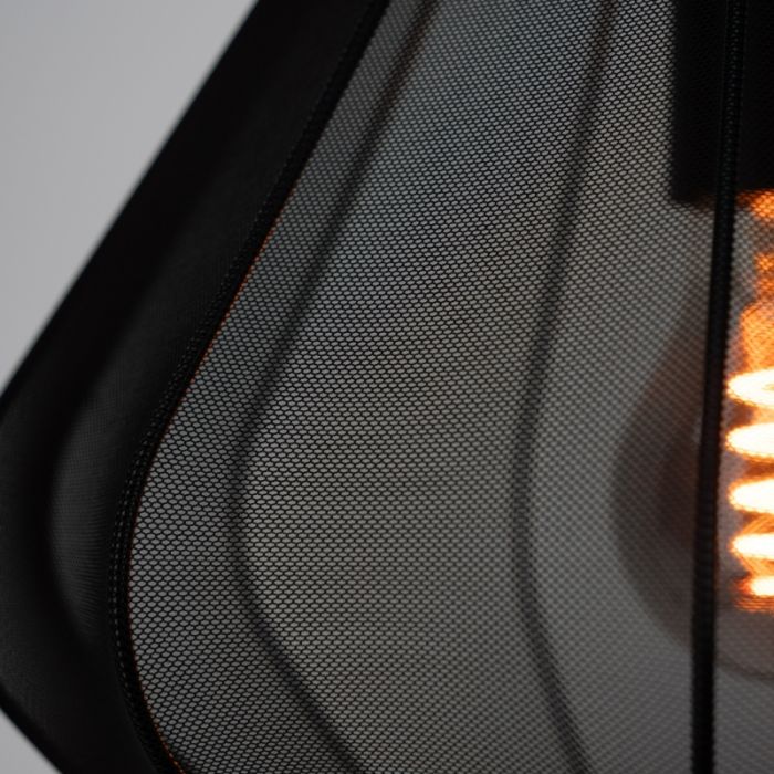 Zwarte industriële hanglamp staal, Agnese