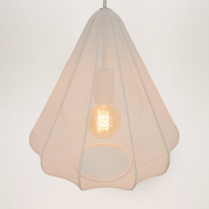 Witte industriële hanglamp staal, Agnese