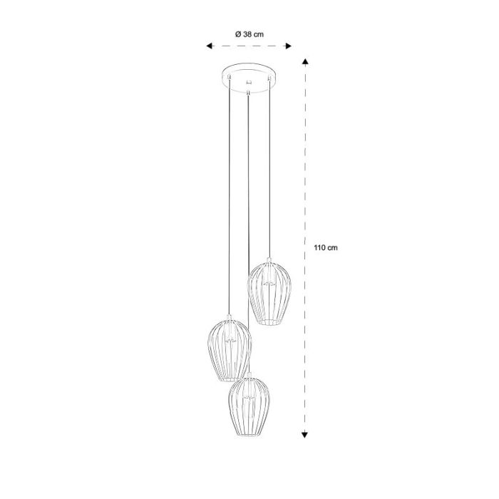 Zwarte industriële hanglamp metaal, Kitana