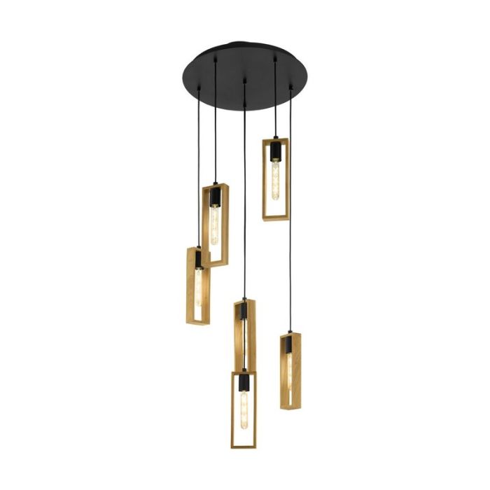 Houten hanglamp bruin, Elroy