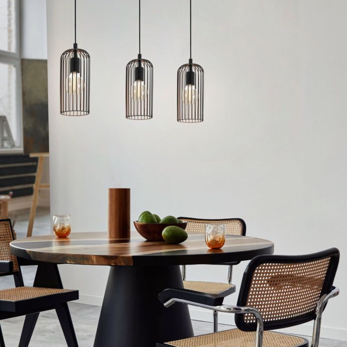 Zwarte industriële hanglamp staal, Silje