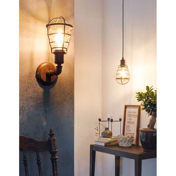 Bruine vintage hanglamp metaal, Aissa