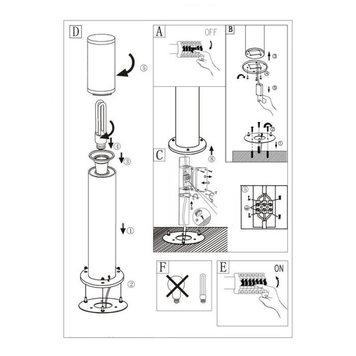 Zilveren buitenlamp kunststof, Carlein, IP44