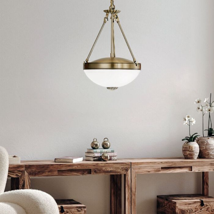 Bronzen klassieke hanglamp metaal, Reza