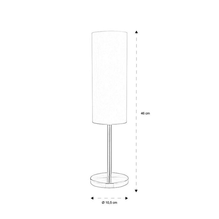 Nikkelen tafellamp glas, Ciuda, met schakelaar