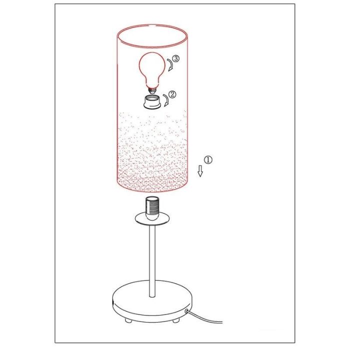 Nikkelen tafellamp glas, Ciuda, met schakelaar
