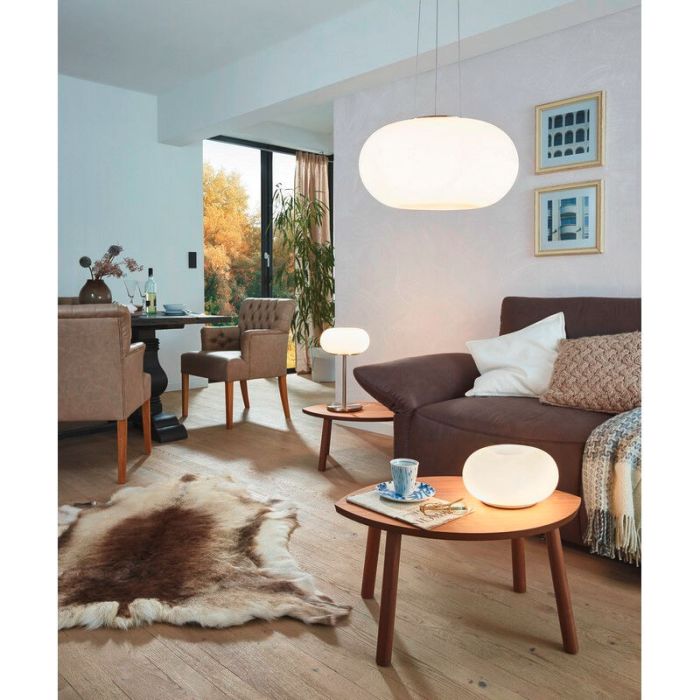 Nikkelen design plafonnière glas, Skyler