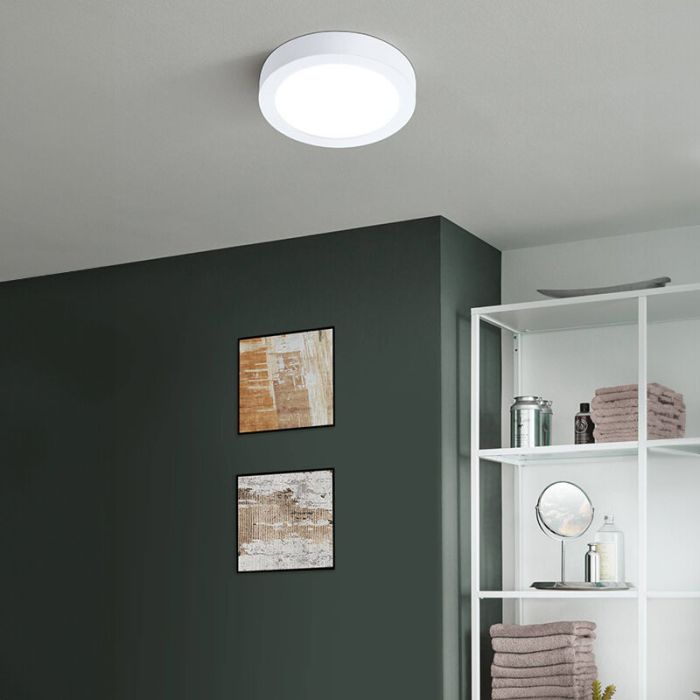Witte smart plafondlamp kunststof, Geraldo, 16,5W, warm tot koud wit verstelbare LED, IP44