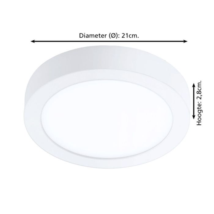 Witte smart plafondlamp kunststof, Geraldo, 16,5W, warm tot koud wit verstelbare LED, IP44