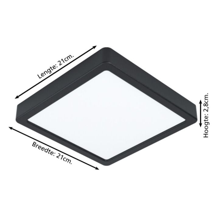 Witte smart plafondlamp kunststof, Geraldo, 16,5W, warm tot koud wit verstelbare LED, IP44