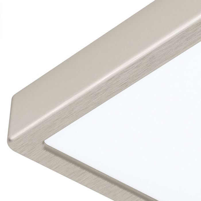 Nikkelen smart plafondlamp kunststof, Geraldo, 16,5W, warm tot koud wit verstelbare LED, IP44