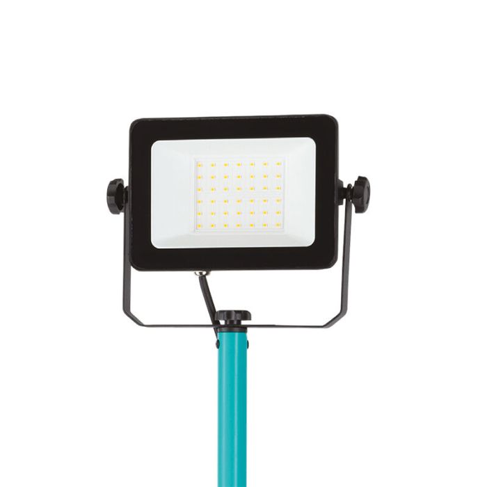 Blauwe werklamp aluminium, Angelos, 30W, 4000K LED, IP65, met schakelaar