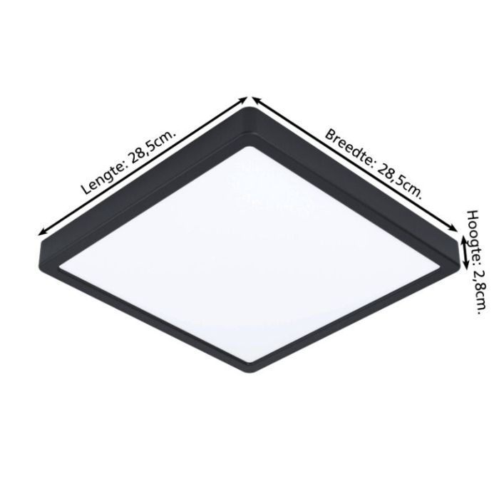 Witte plafonnière kunststof, Geraldo, 20,5W, 3000K LED