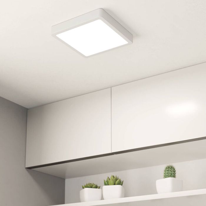 Witte plafonnière kunststof, Geraldo, 17W, 3000K LED