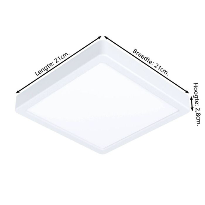 Witte plafonnière kunststof, Geraldo, 17W, 3000K LED