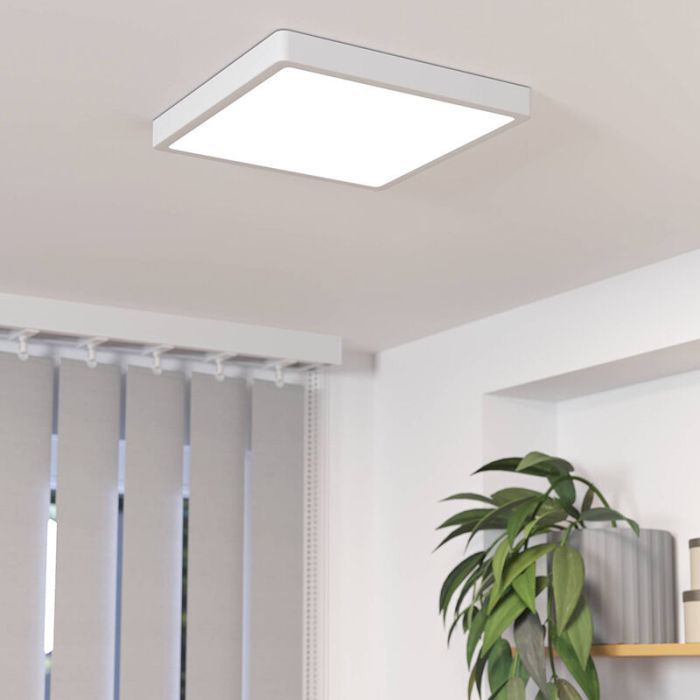Witte plafonnière kunststof, Geraldo, 20,5W, 3000K LED