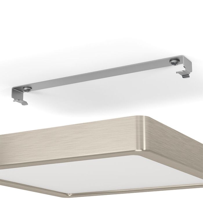 Nikkelen plafonnière kunststof, Geraldo, 17W, 3000K LED