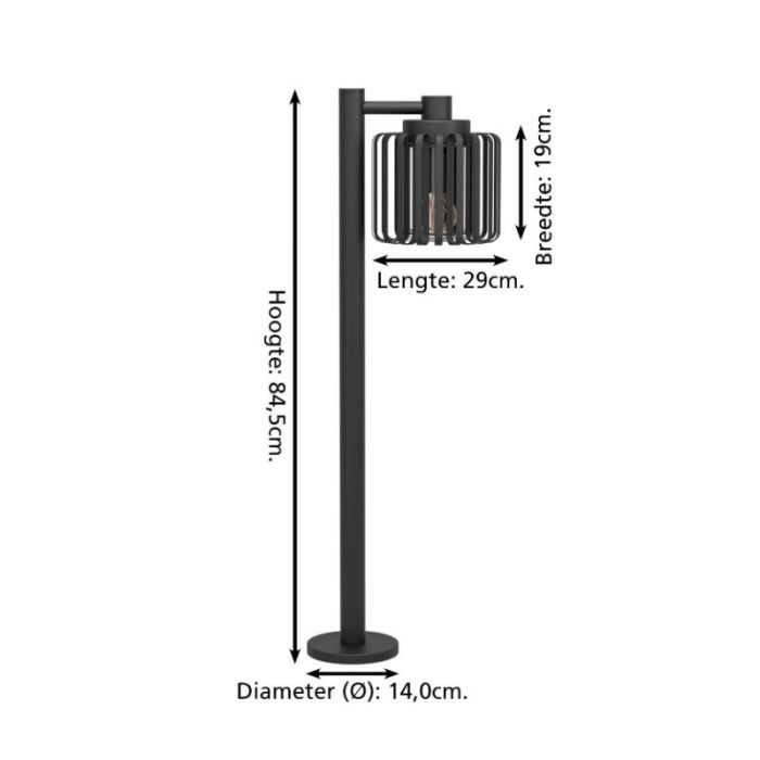 Zwarte industriële buitenlamp aluminium, Rebecca, IP65