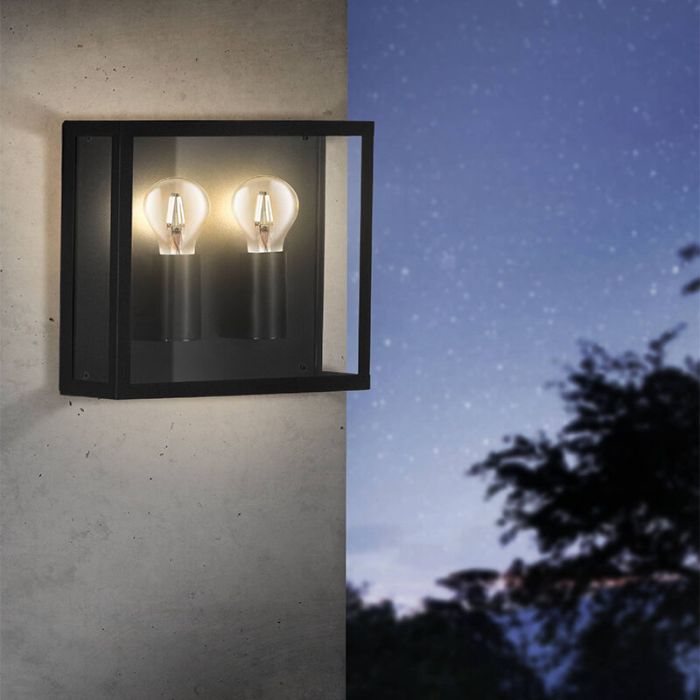 Zwarte moderne buitenlamp aluminium, Alihan, IP44