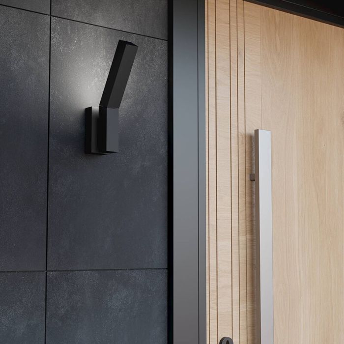 Zwarte moderne buitenlamp aluminium, Salman, 4,5W, 3000K LED, IP44