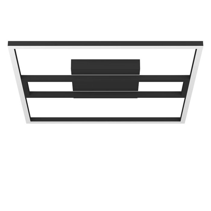 Zwarte moderne smart plafondlamp aluminium, Cecilia, 21W, warm tot koud wit verstelbare LED