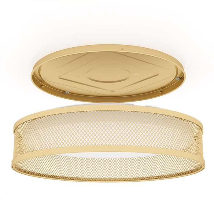 Messing plafonnière staal, Jolene, 20W, 3000K LED