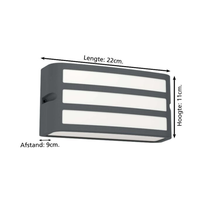 Antraciete buitenlamp kunststof, Cesar, IP54